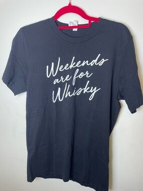 Bella Canvas Black Graphic Tee with White Script,T-shirt Size M